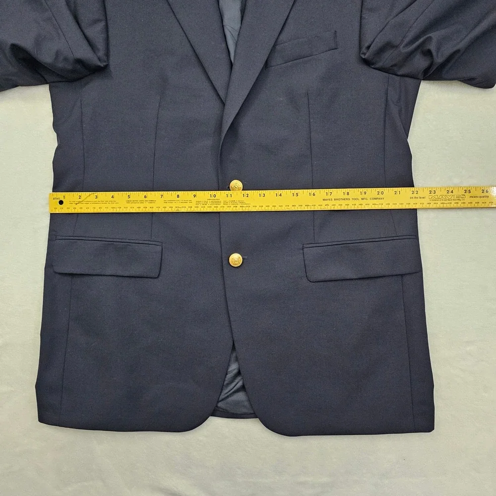 Chaps Ralph‎ Lauren Blazer Mens 42L Navy Blue Wool Gold Crest Buttons Preppy Ivy